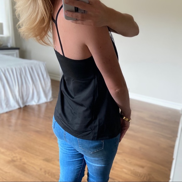 LAST!! Lace Insert Strap Back Cami Shirt - Picture 3 of 5